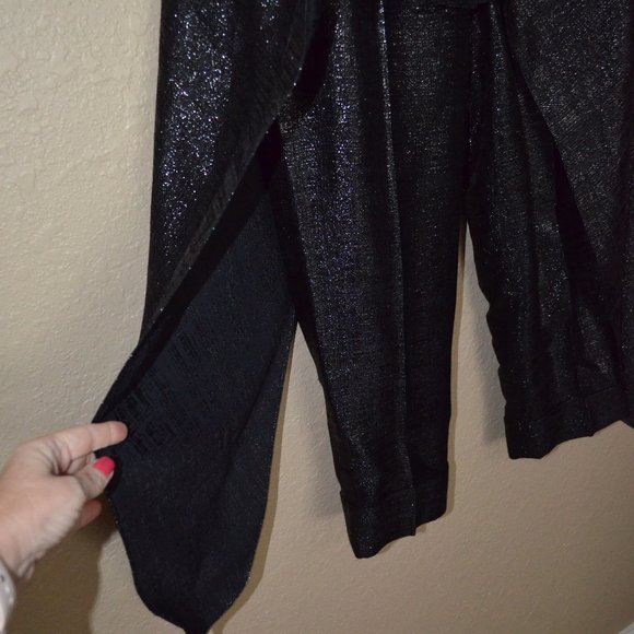 NWOT Sz 4 Hellessy Black Metallic Avedon Tie Waist Drape Panel Pants - Picture 5 of 11